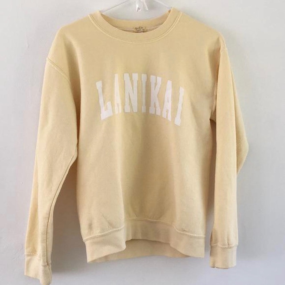 brandy melville yellow lanikai hawaii crewneck